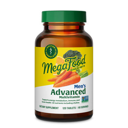 MegaFood Men's Advanced Multivitamin for Men - Doctor -Formulated - Choline, Vitamin B12, Vitamin D, Vitamin C & Zinc - Brain Health & Immune Support - Non-GMO - Vegetarian - 120 Tabs (60 Servings) MegaFoodBuy Supplements Australia