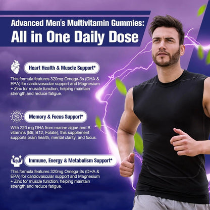 Multivitamin for Men, Mens Multivitamins Gummies w/Omega-3, Probiotics, Inositol, Folate, Biotin, Zinc, Vitamins A, C, D, E, B MigcopatBuy Supplements Australia