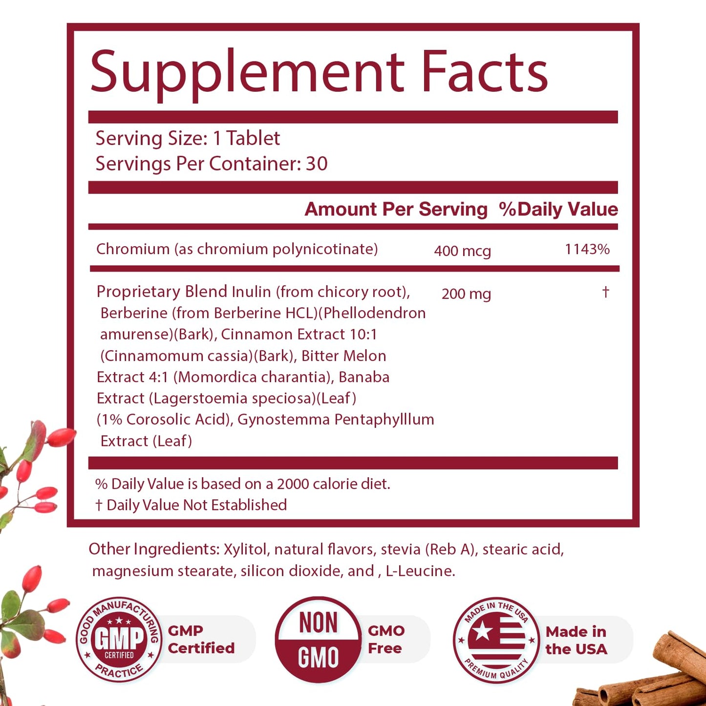 Nature’s NutriWave GLYCOFREE Supplement, Natural Plant-Based Blend with Berberine, Bitter Melon, Cinnamon, Inulin | Non-GMO, Made in USA - 30 Tablets, 3 Month Supply Nature’s NutriWaveBuy Supplements Australia