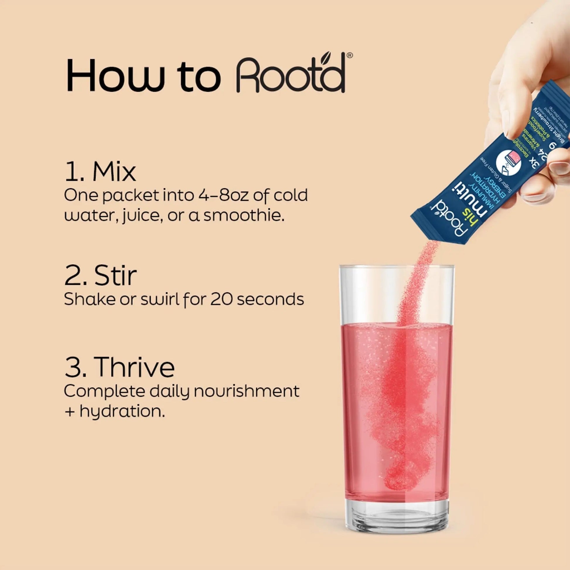 Root'd Multivitamin Powder for Men - 24 Vitamins & Minerals with 3X Electrolytes, 9 Organic Superfoods, Probiotics & Enzymes Root'd
