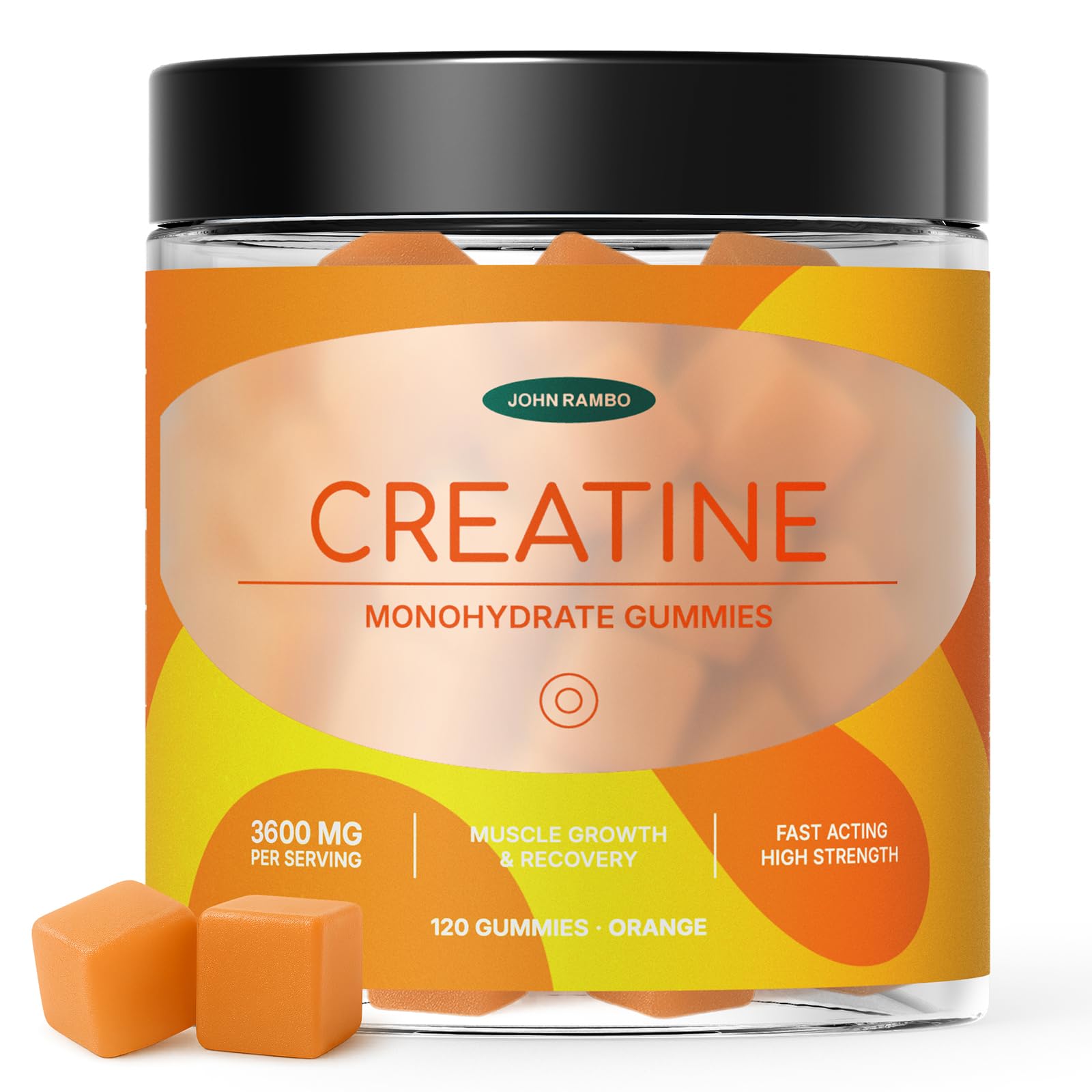 JOHN RAMBO Creatine Monohydrate Gummies – 3600mg Real Creatine Per Serving – Transparent Label, Refreshing Orange Flavor, Lab-Tested Muscle & Strength Supplement JOHN RAMBOBuy Supplements Australia