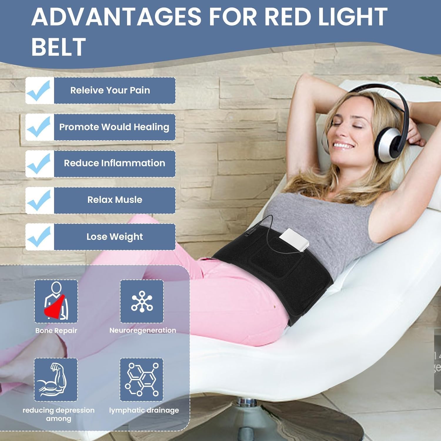 Red Light Therapy Belt - Near Infrared Light Therapy & Red Light Therapy for Body,660nm&850nm AdrxmexnaBuy Supplements Australia