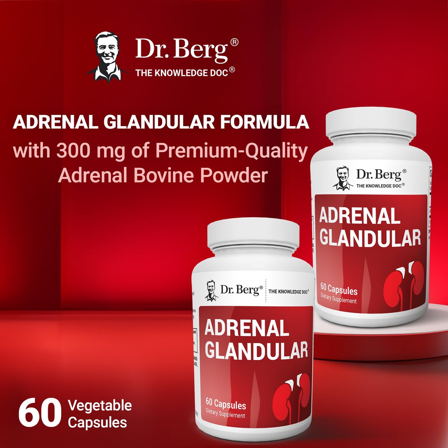 Dr. Berg Adrenal Glandular - Hormone Balance Formula That Supports Healthy Adrenal Function - Adrenal Support Supplement - 60 Capsules Dr. Berg NutritionalsBuy Supplements Australia