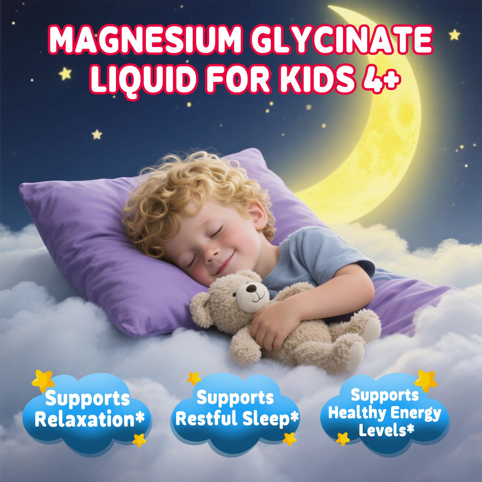 Kids Magnesium Glycinate Liquid Drops‌ – with L-Theanine, Omega-3, Vitamins B6 & D3, Zinc & Calcium – for Sleep Support, Relaxation, Focus & Brain, Bones – Strawberry Flavor, 2 Fl Oz GZ HAOYUANBuy Supplements Australia
