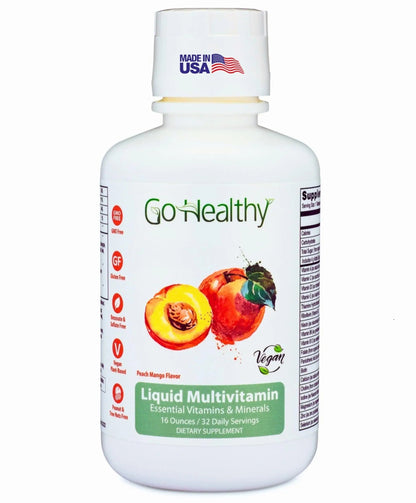 Go Healthy Liquid Vitamins for Women, Men, Teens | Vegan Vitamin & Mineral | High Absorption | Premium Liquid Multivitamin | Go Healthy Natural
