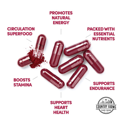 COUNTRY FARMS Bountiful Beets Root Capsules, Wholefood Beet Extract Superfood COUNTRY FARMSBuy Supplements Australia