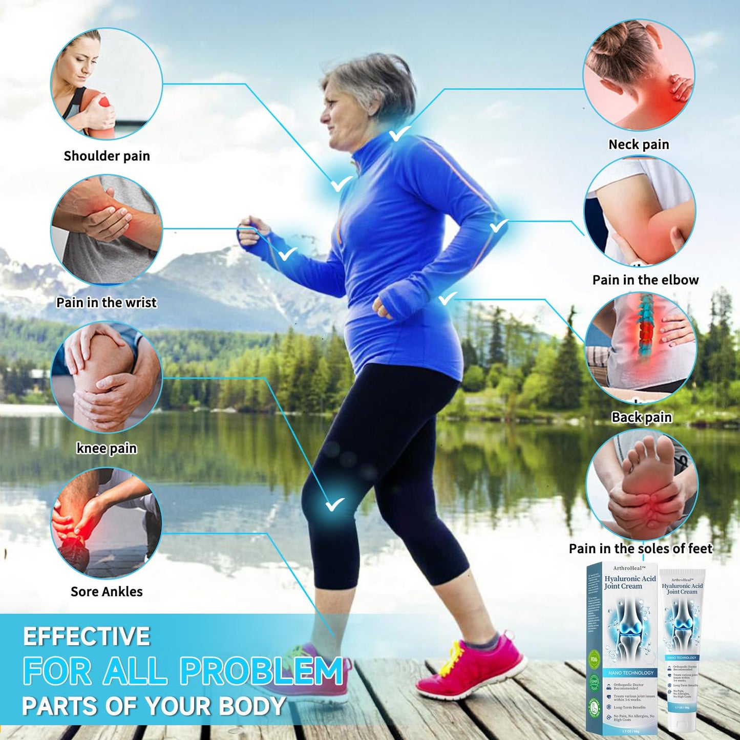 Luhaka ArthroHeal Hyaluronic Acid Joint R-epair Cream,ArthroHeal Joint Cream,Quickly relieve joint discomfort, Quickly relieve joint discomfort, suitable for joint activities throughout the body (1) LuhakaBuy Supplements Australia