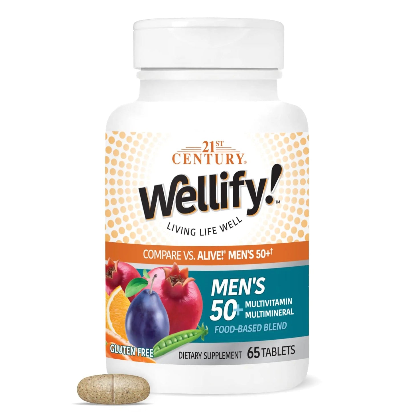 21st Century Wellify Men's 50+ Multivitamins with Minerals, 65Count 21st Century