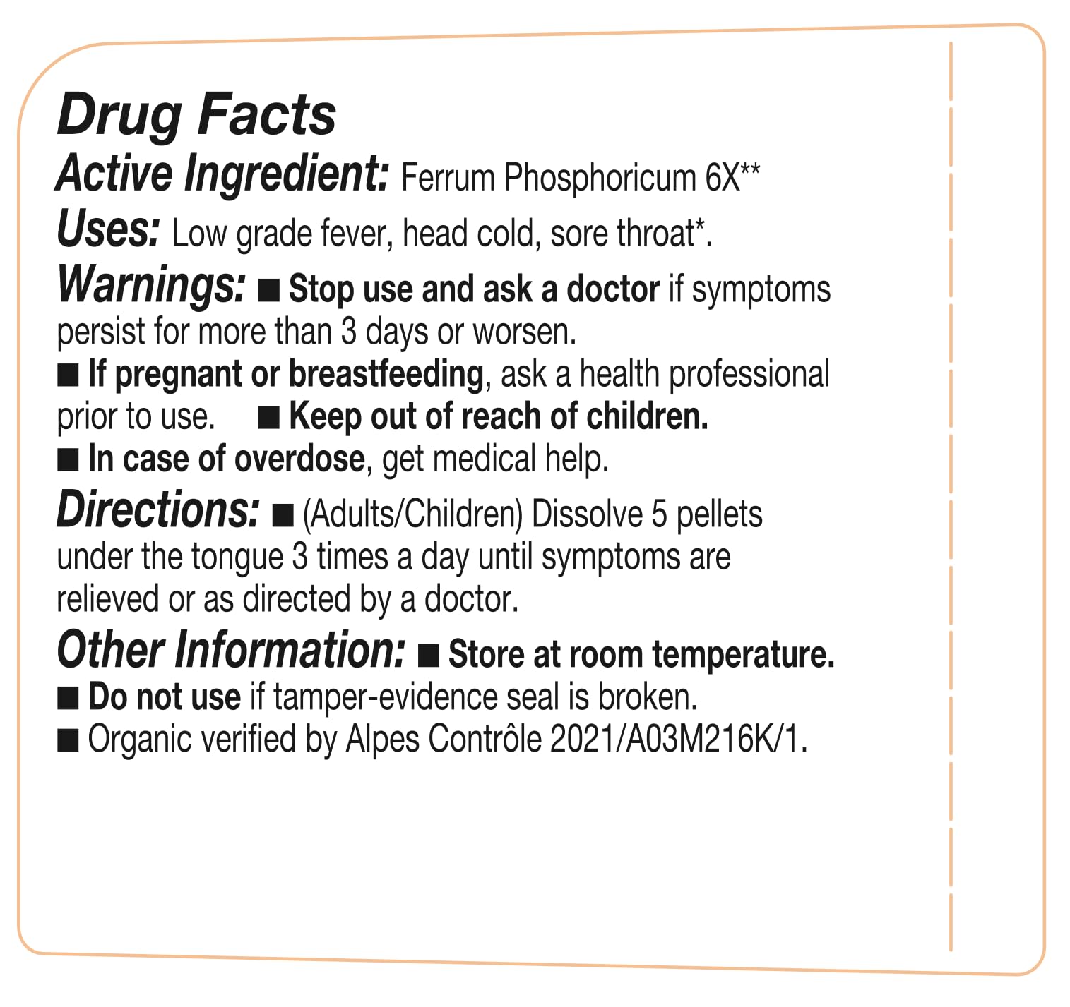 Ferrum Phosphoricum- OLLOIS - Organic & Vegan, Kosher Certified, Cell Salt #4 (Approx. 80 pellets) OLLOÏSBuy Supplements Australia