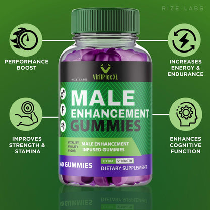 rize labs VirilPlex XL Male Performance Gummies, Premium Formula for Health and Well-Being for Men, Gummys to Deliver Maximum Performance Benefits - Pack of 3(180 Gummies) rize labsBuy Supplements Australia