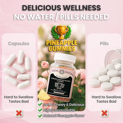 NUTRAJOY Premium Feminine Balance Gummies, for Women's Ph Health, Vaginal Wellness Support, Immune Support, Energy Support, Hawaiian Pineapple, Vegan Gluten-Free, 60 Gummies NUTRAJOYBuy Supplements Australia