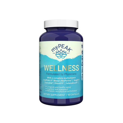 myPEAK Wellness Award-Winning Vegan Multivitamin with ElevATP Ancient Peat Extract, Natural Astaxanthin, Iron, Resveratrol and Alpha GPC myPEAK