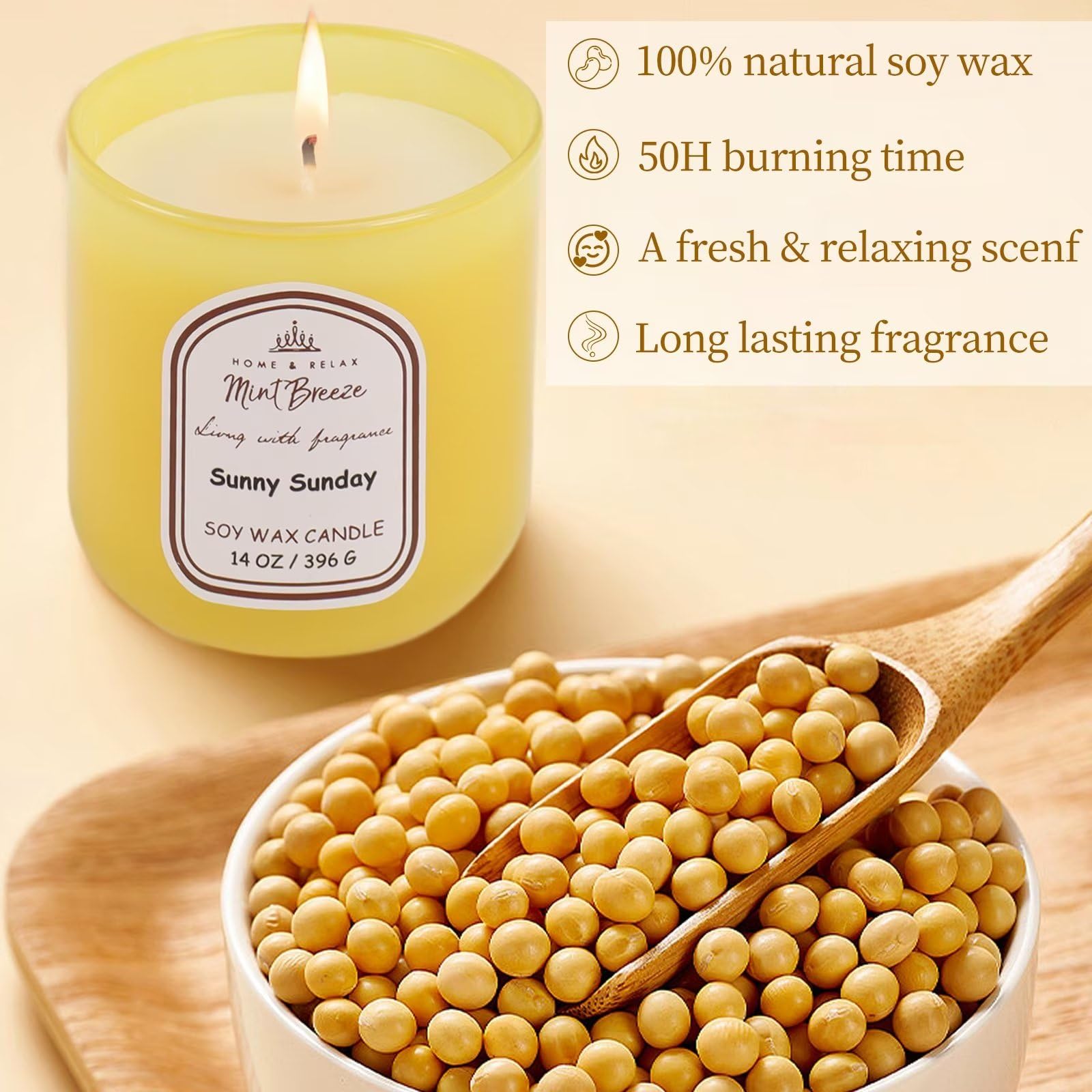 HOME & RELAX 14oz Scented Soy Wax Candle,Big Candle, More Than 80 Hours Long Lasting Burning time HOME & RELAXBuy Supplements Australia