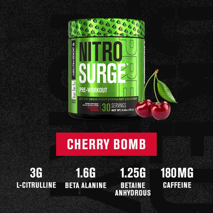 NITROSURGE Pre Workout Supplement - Endless Energy, Instant Strength Gains Jacked FactoryBuy Supplements Australia