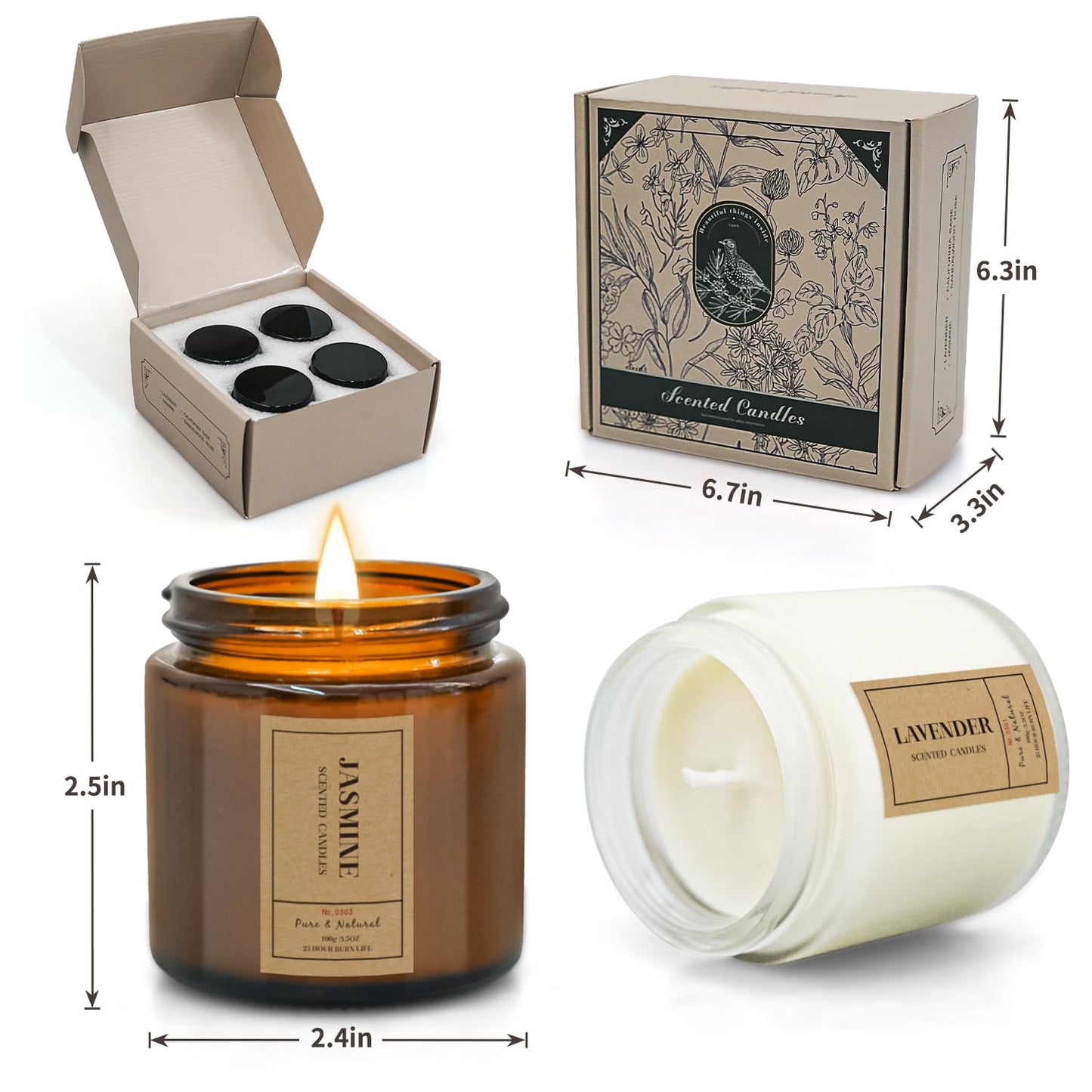 Aromatherapy Candles for Home Scented, 4 Pack Lavender Candles Gifts Set for Women FOMICOBuy Supplements Australia