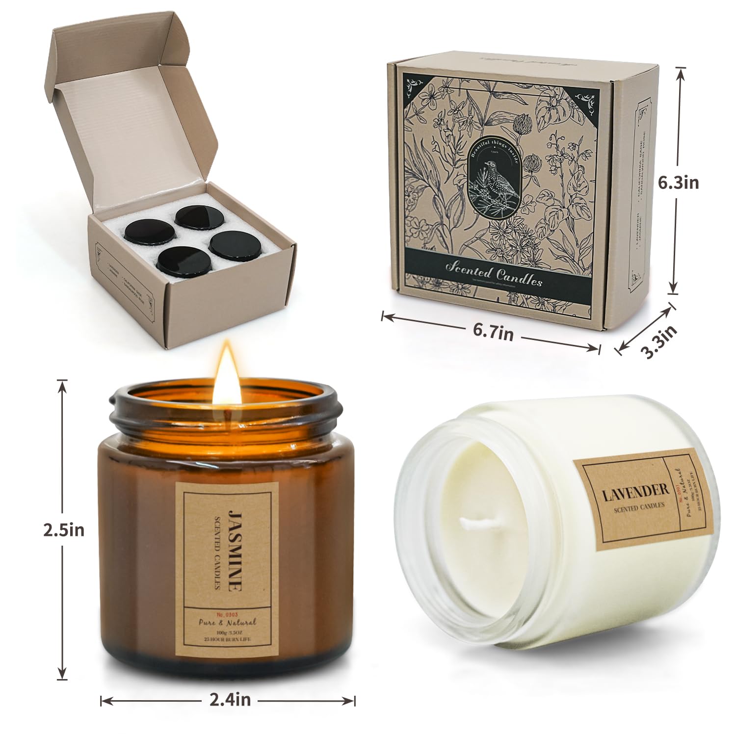 Aromatherapy Candles for Home Scented, 4 Pack Lavender Candles Gifts Set for Women FOMICOBuy Supplements Australia
