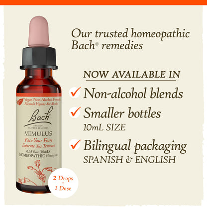 Bach Original Flower Remedies, Mimulus for Facing Fears (Non-Alcohol Formula), Natural Homeopathic BachBuy Supplements Australia