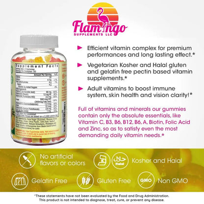 Flamingo Supplements Multivitamin Gummies | Vegan Friendly, Kosher Halal NO Gluten or Gelatin, no GMO| for Men, Women & Kids| Flamingo SupplementsBuy Supplements Australia