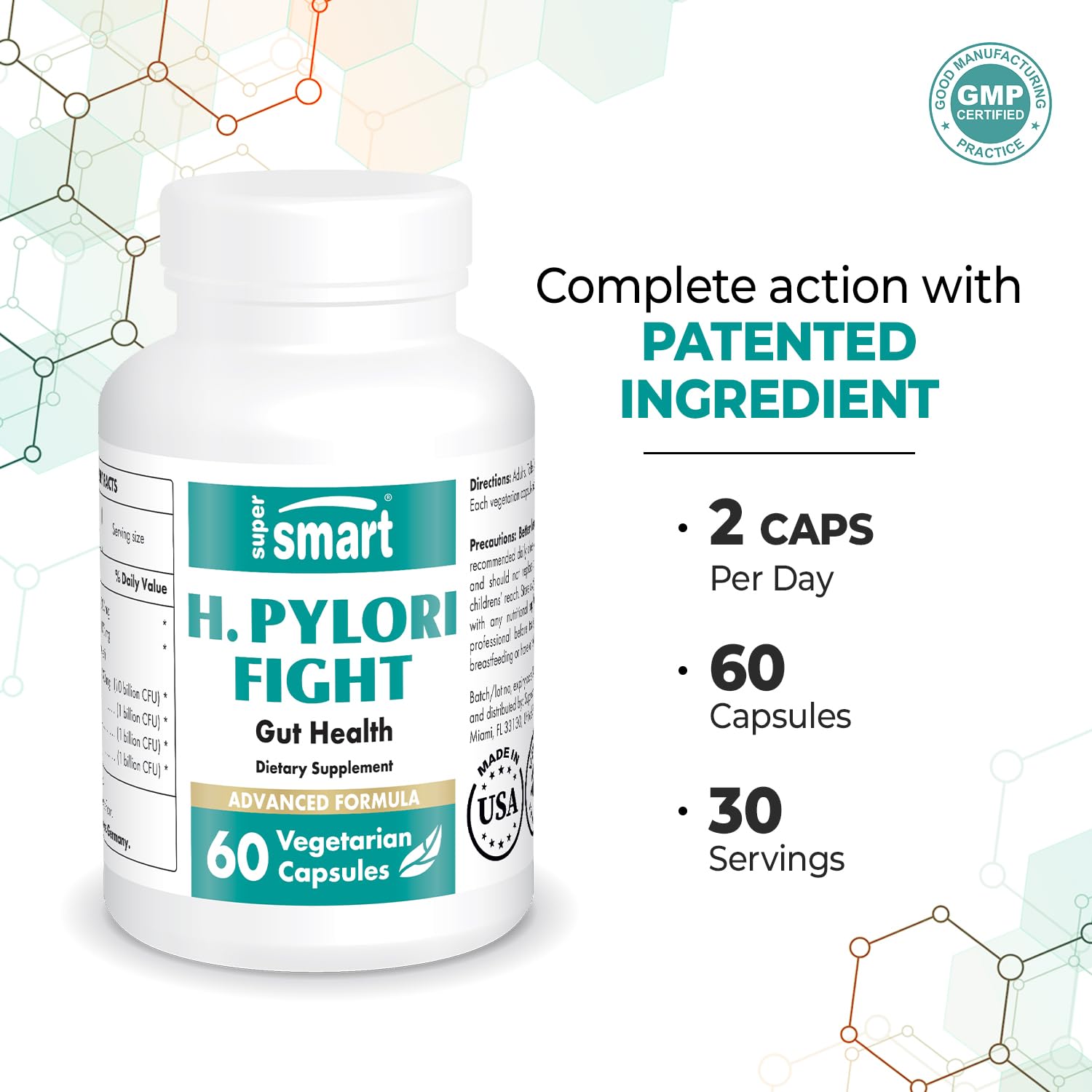 Supersmart - H. Pylori Fight Advanced Formula (Mastic Gum, Probiotics & Prebiotic) SupersmartBuy Supplements Australia