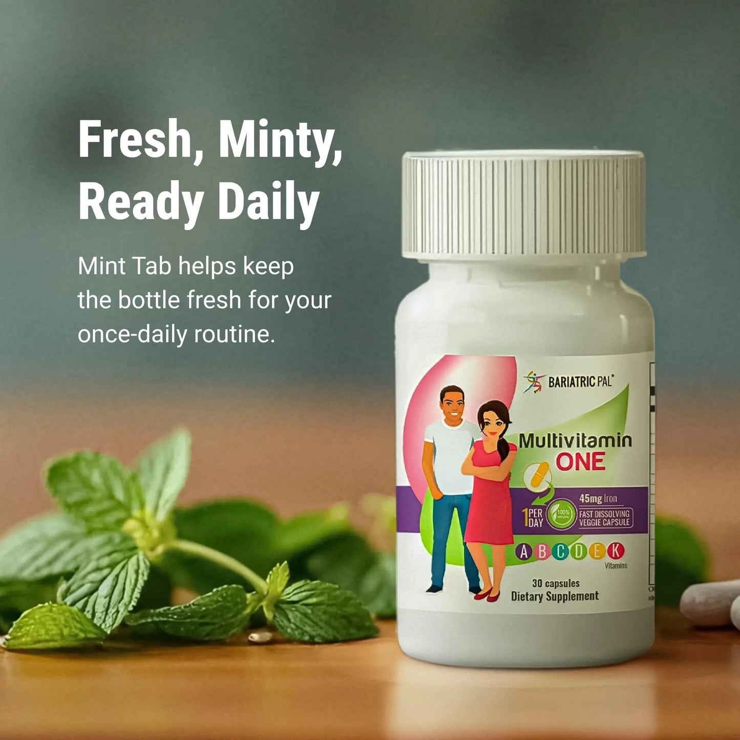 BariatricPal Multivitamin ONE 1 per Day! Bariatric Multivitamin Capsule with 60 mg of Iron | Easy to Swallow Capsule | BariatricPalBuy Supplements Australia