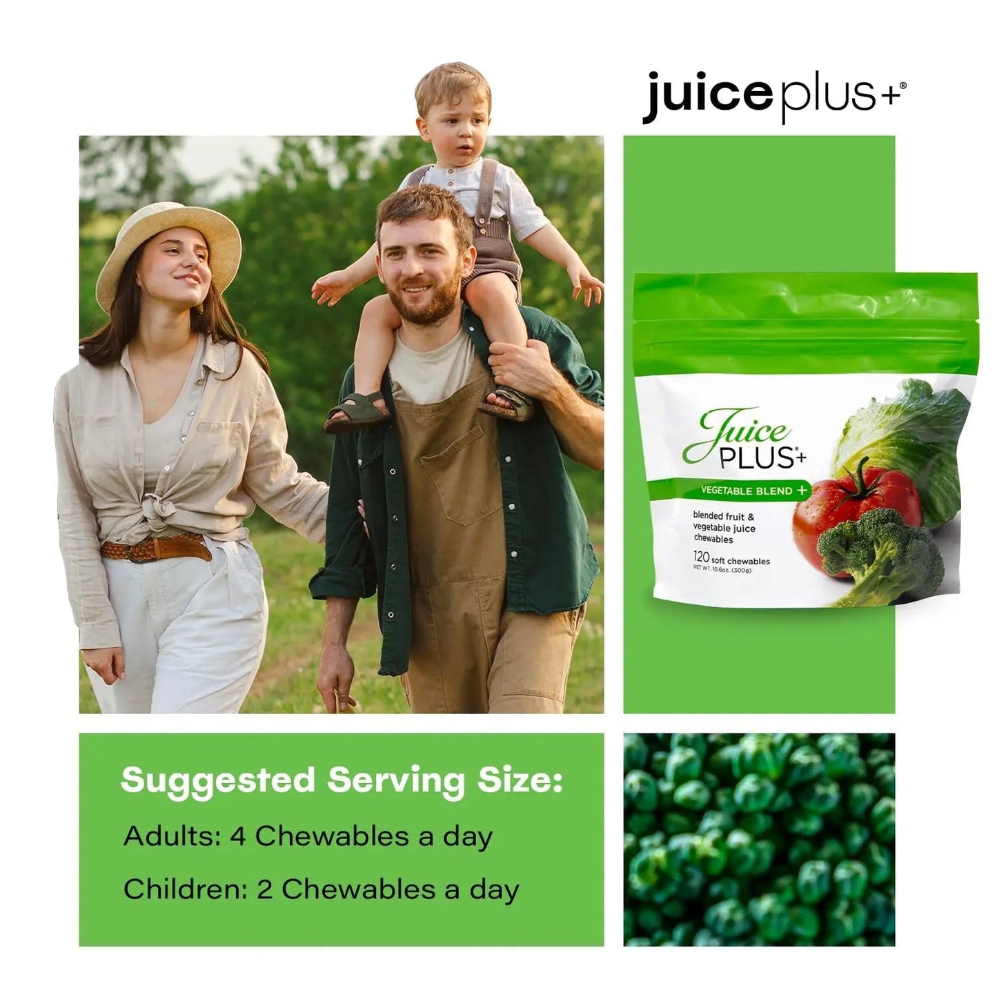 JuicePlus+ Vegetable Blend Soft Chews (Chewables) - Delicious Vegan Gummies with 11 Nutrient-Rich Vegetables for Daily Wellness! Juice Plus+Buy Supplements Australia