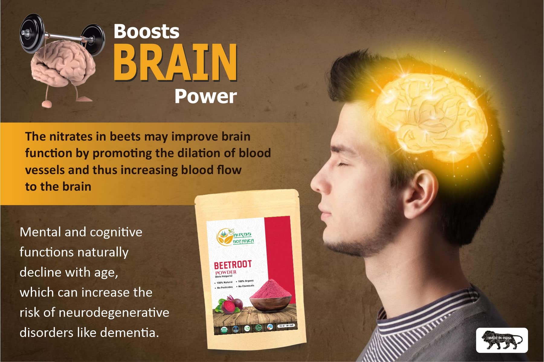 Herbs Botanica Beetroot Powder Organic for Baking and Smoothies | Nitric Oxide Suppement Herbs BotanicaBuy Supplements Australia