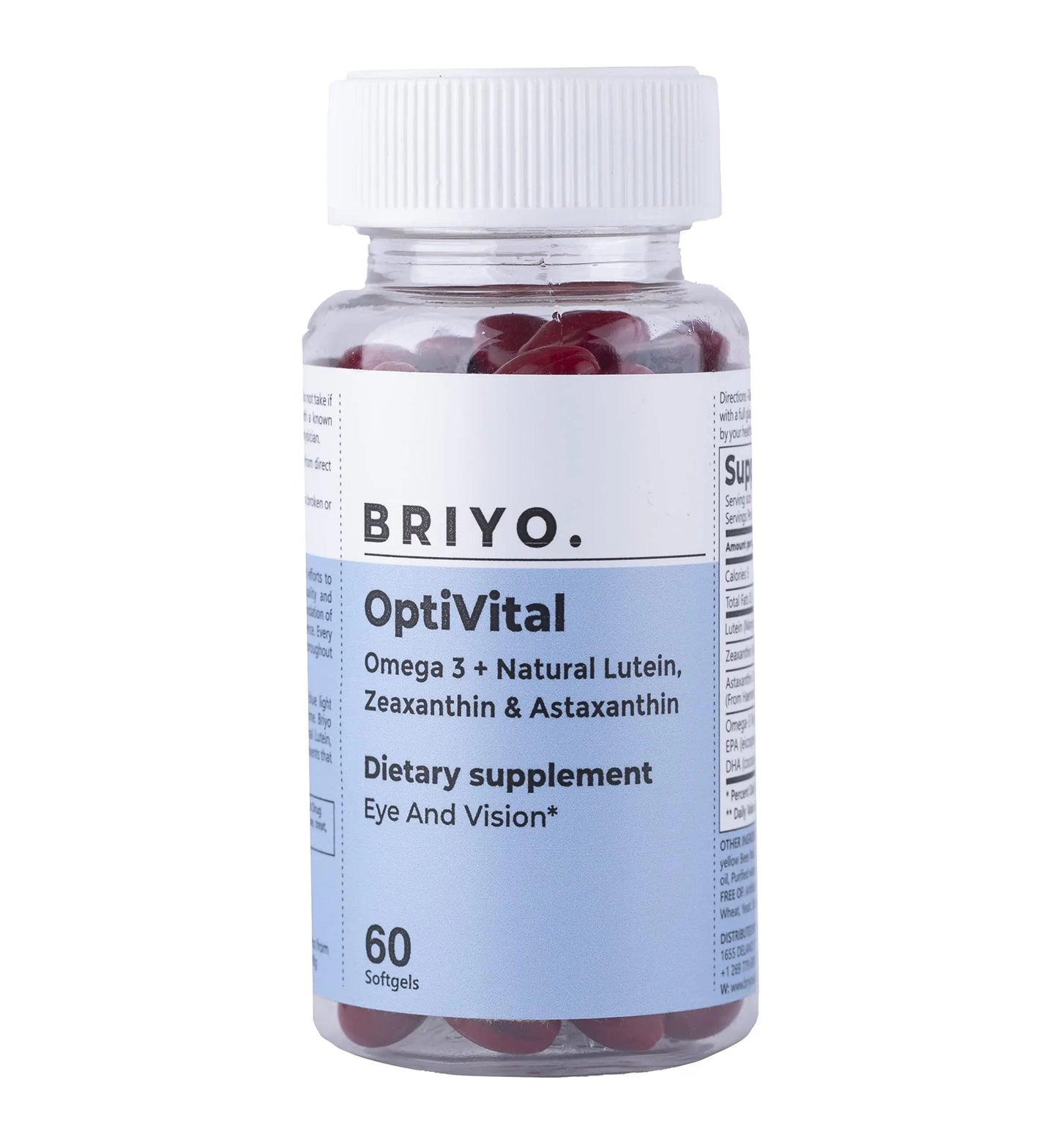Briyo OptiVital Eye Health Supplement – Lutein, Zeaxanthin, Astaxanthin & Omega-3 from Natural Sources – Supports Vision BriyosisBuy Supplements Australia