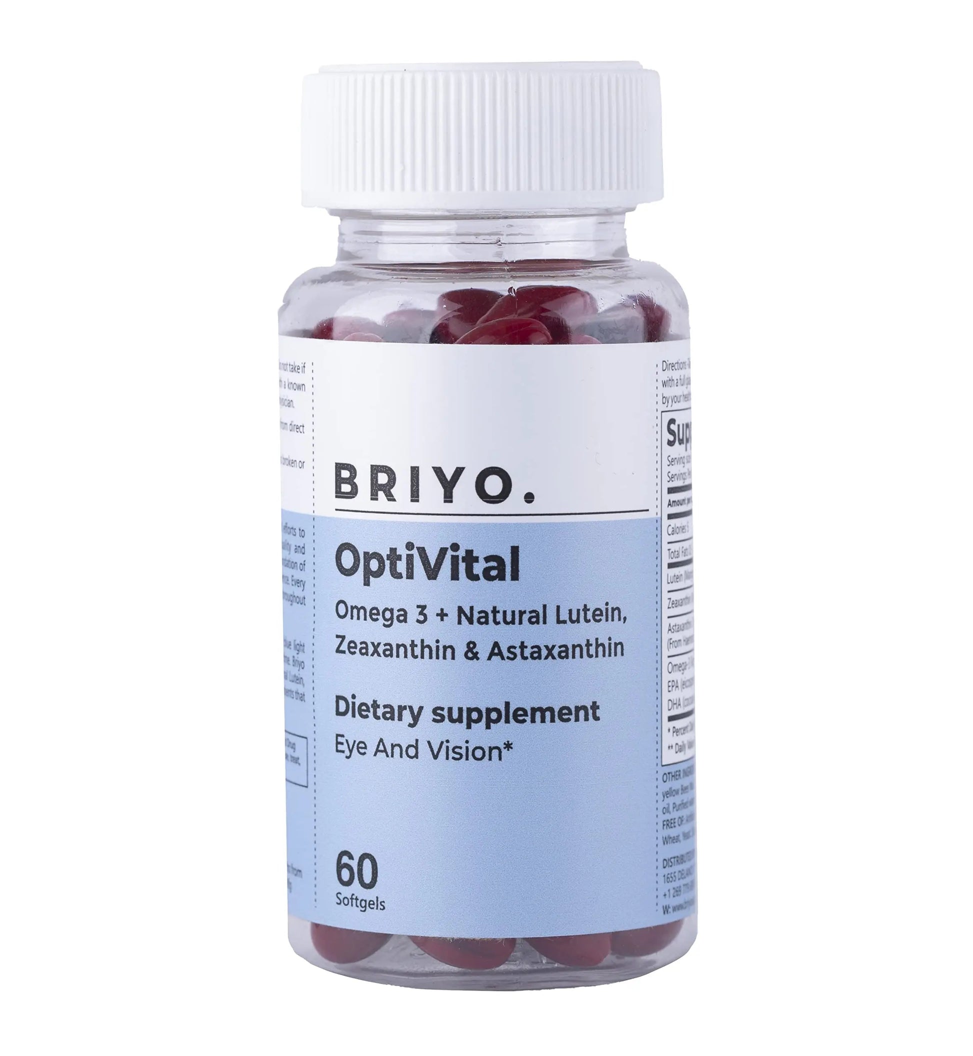 Briyo OptiVital Eye Health Supplement – Lutein, Zeaxanthin, Astaxanthin & Omega-3 from Natural Sources – Supports Vision BriyosisBuy Supplements Australia