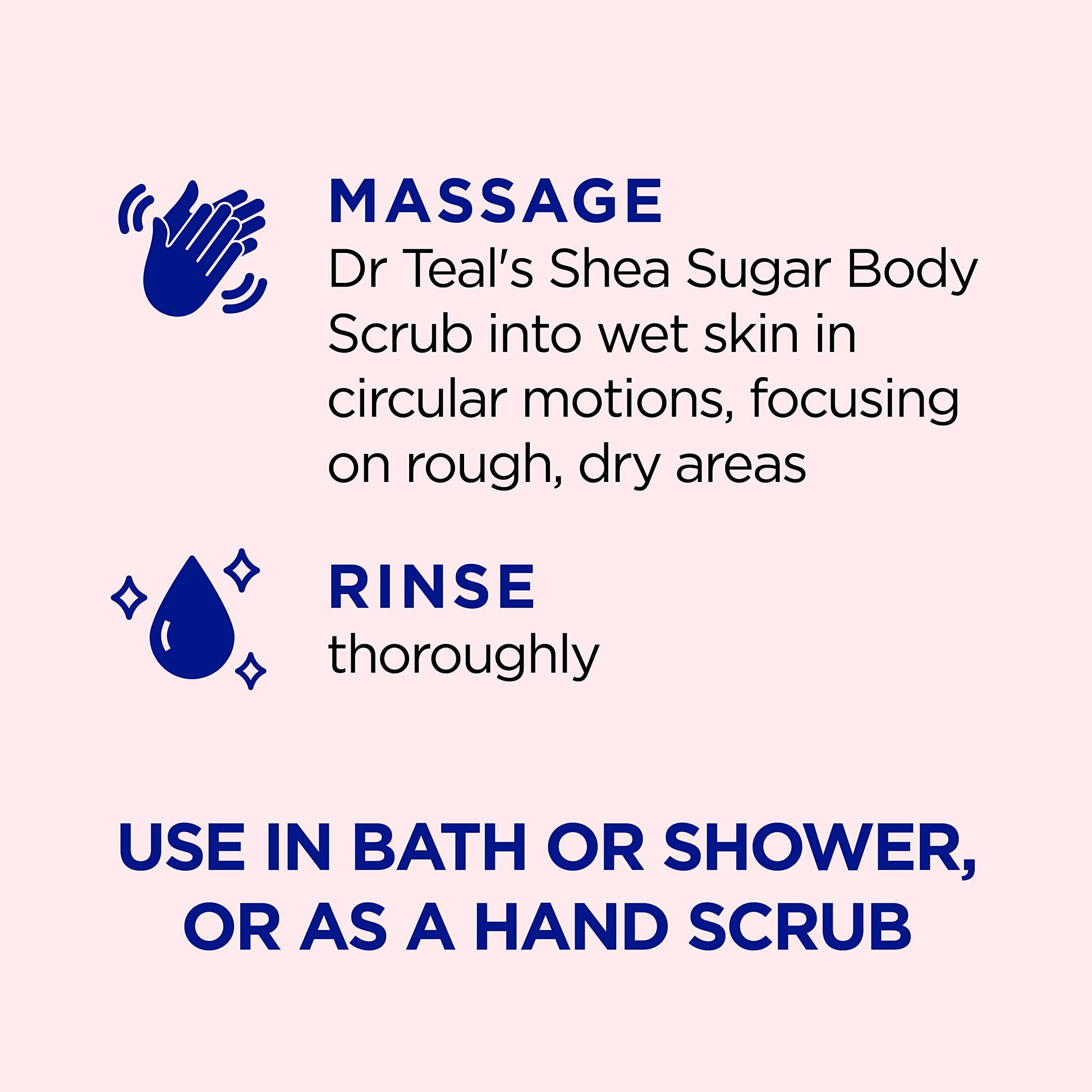 Dr Teal's Shea Sugar Body Scrub, Rose with Essential Oil, 19 oz (Pack of 3) Packaging May Dr Teal'sBuy Supplements Australia