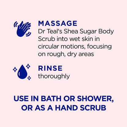 Dr Teal's Shea Sugar Body Scrub, Rose with Essential Oil, 19 oz (Pack of 3) Packaging May Dr Teal'sBuy Supplements Australia