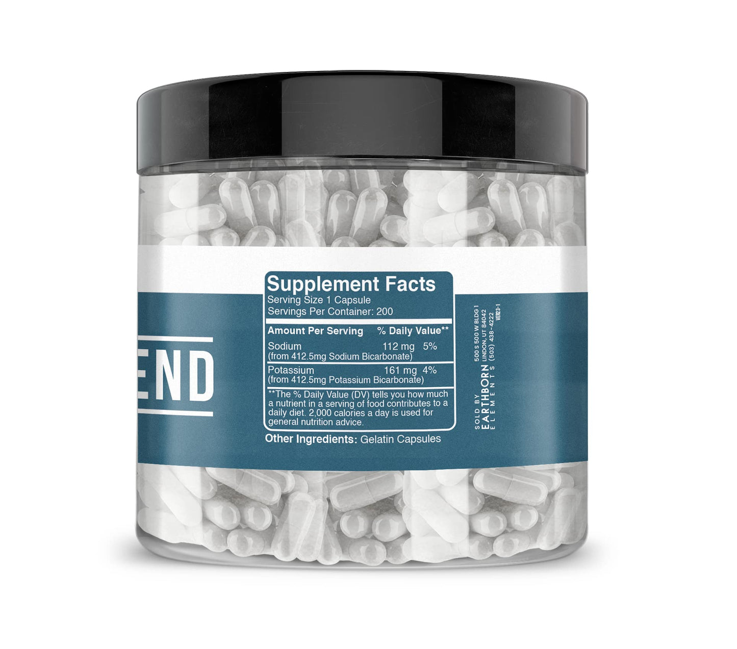 Earthborn Elements Bicarb Blend 200 Capsules, Pure & Undiluted, No Additives Earthborn ElementsBuy Supplements Australia