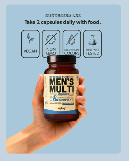 Multivitamin for Men - Daily Men’s Multivitamin - Methylated B Complex with Whole Food Ingredients, Vitamin B12, Folate sapling