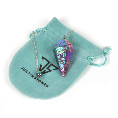 JUSTINSTONES Metallic Rainbow Coated Dragon Blood Fossil Gemstone Rock Crystal Hexagonal JUSTINSTONESBuy Supplements Australia