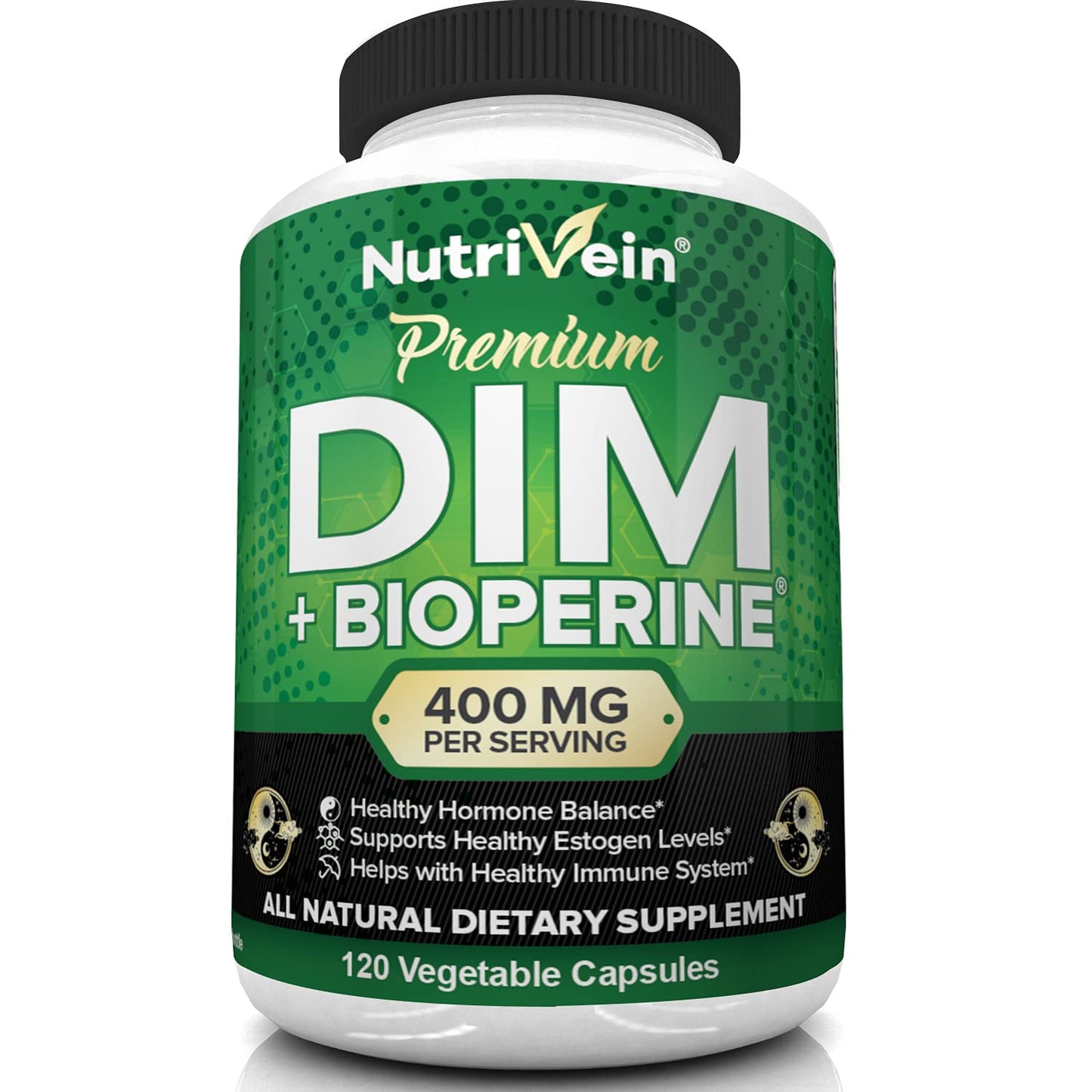 Nutrivein DIM Supplement 400mg Diindolylmethane Plus Bioperine - Maintain Hormone