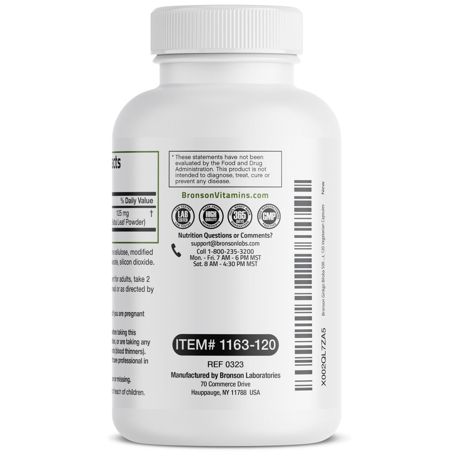 Bronson Ginkgo Biloba Extra Strength 125mg (4:1 Extract) Equivalent to 500mg BronsonBuy Supplements Australia
