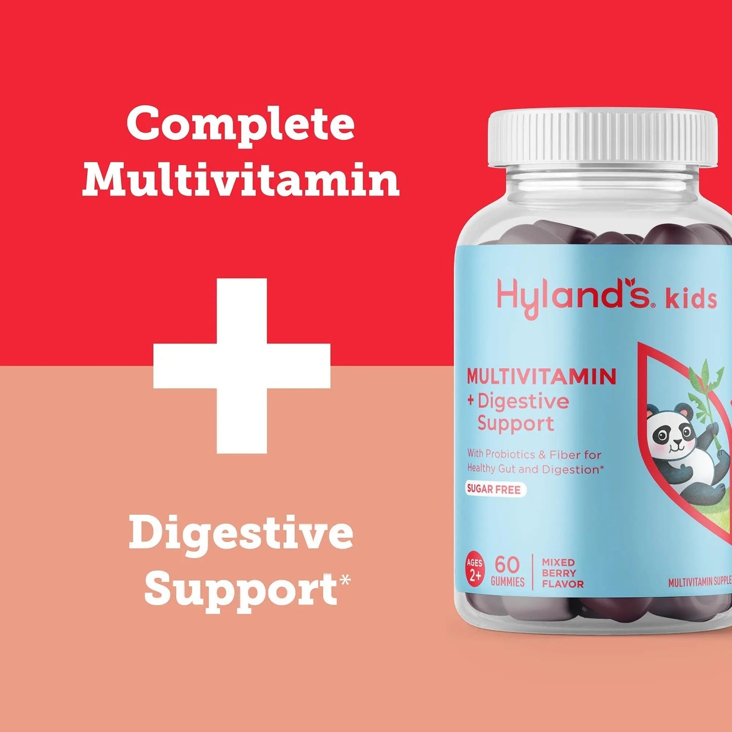 Hyland's Kids Multivitamin + Digestive Support Children's Supplement, Sugar Free Mixed Berry Flavored Gummies with Probiotics & Fiber, 60ct Bottle Hyland'sBuy Supplements Australia
