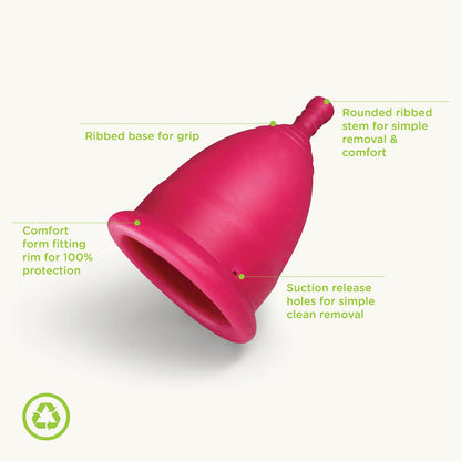 Oi | Organic Initiative - Menstrual Cup | Small - Slim-fit, Wear for 12 hrs | Reusable, Leak Free (17 ml) oiBuy Supplements Australia