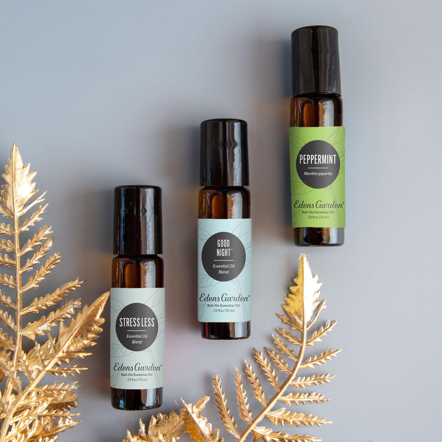 Edens Garden Essential Oil Roll-On Set (Good Night, Peppermint, Stress Less)- Aromatherapy Roller Edens GardenBuy Supplements Australia