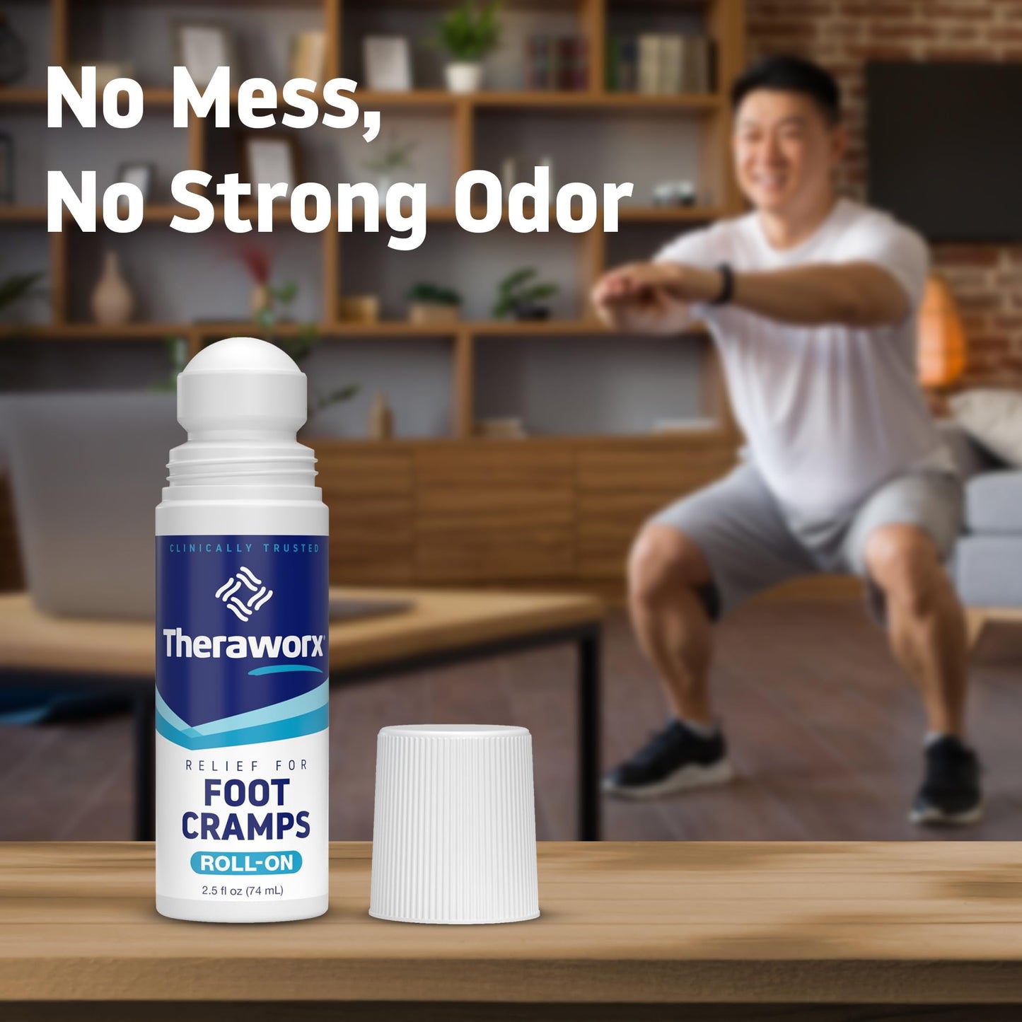Theraworx Relief for Foot Cramps, Fast-Acting Foot Cramp Relief Roll-On - 2.5 Oz - 1 Count TheraworxBuy Supplements Australia