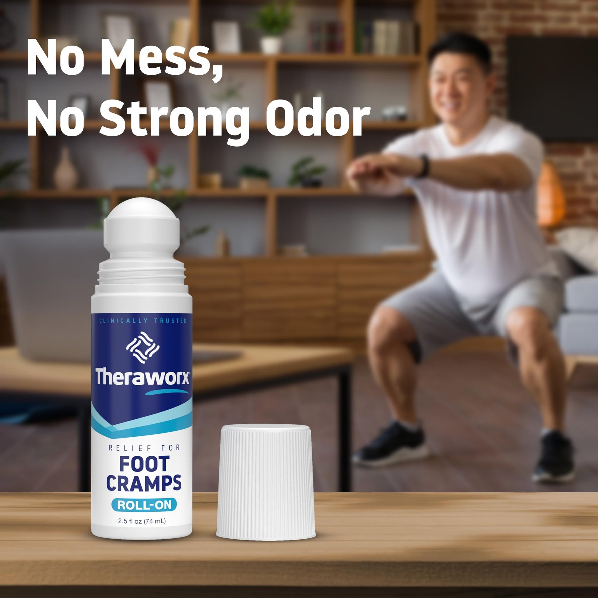 Theraworx Relief for Foot Cramps, Fast-Acting Foot Cramp Relief Roll-On - 2.5 Oz - 1 Count TheraworxBuy Supplements Australia