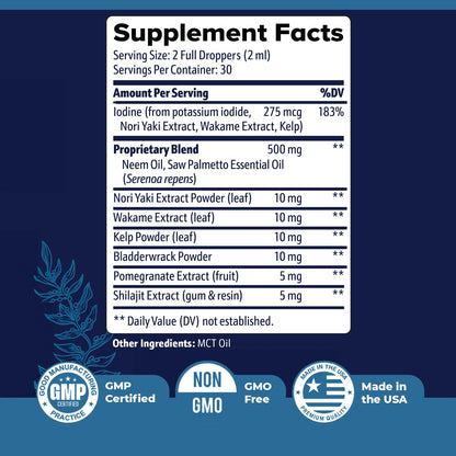 Prostadine – Daily Liquid Men’s Wellness Supplement with Iodine, Neem Oil, Saw Palmetto, Sea Botanicals & Pomegranate – Non-GMO, Stimulant-Free Formula – 2 fl oz (60 mL), 30 Servings, 1 Month Supply Nature’s NutriWaveBuy Supplements Australia