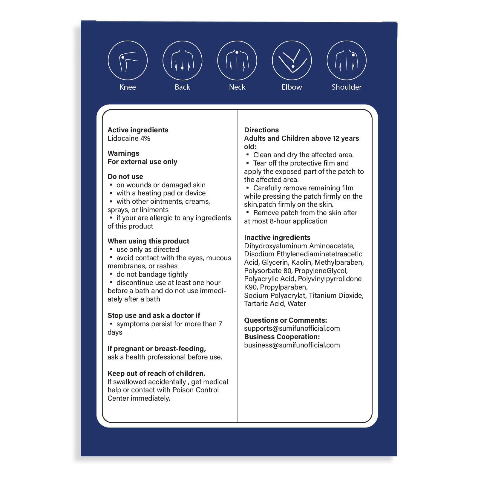 Sumifun 4% Lidocaine Patches Maximum Strength - 30 Count Pain Relief Patches for Back, Shoulder, Elbow, Knee, Muscle & Joint - Lower Back Pain Relief Products - Pain Patches Maximum Strength Lidocaine SumifunBuy Supplements Australia
