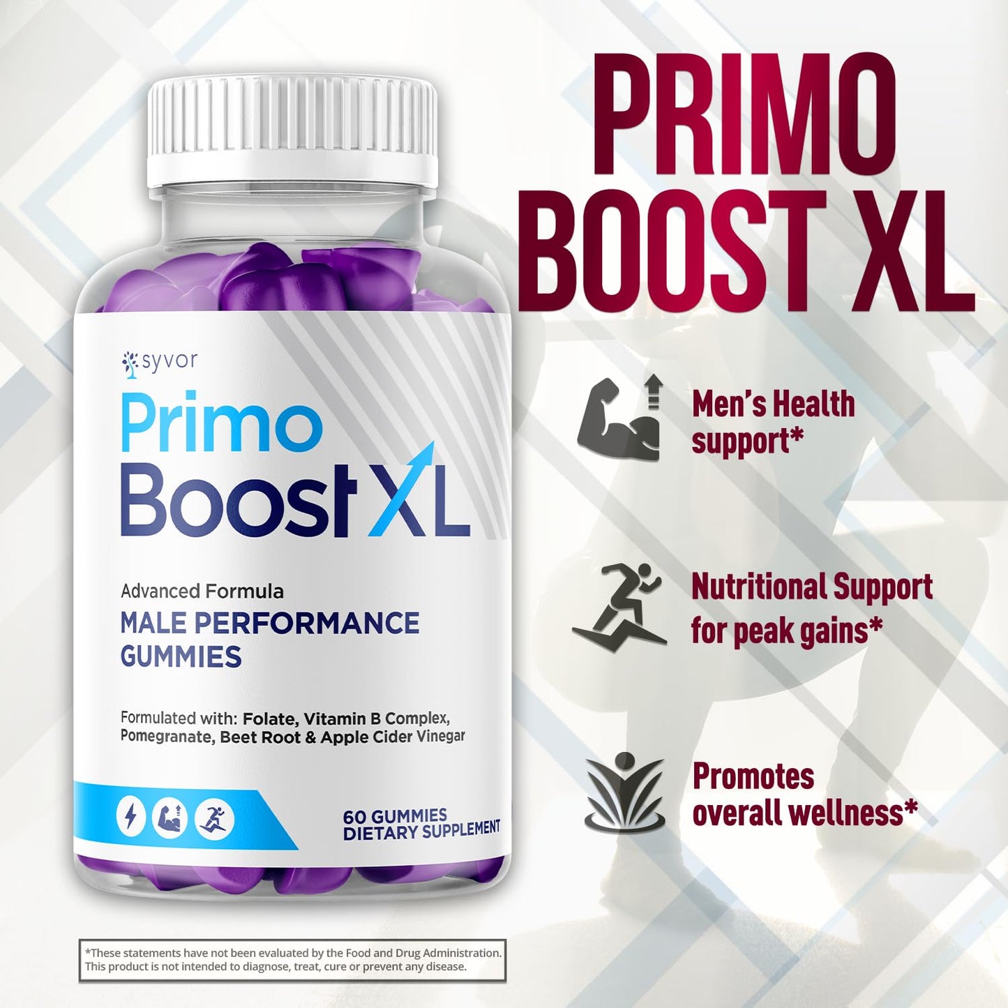(2 Pack) Primo Boost XL Gummies, Official Primo Boost XL Gummys with All Natural Ingredients, Advanced PrimoBoost Health & Wellness Formula with Max Strength Active Lifestyle Vitamins (120 Gummies) SyvorBuy Supplements Australia