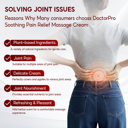 DoctorPro Soothing Massage Cream 80g Joint Relief Roll Muscle Comfort Non-Greasy Refreshing Formula for Knees, Lumbar, Neck, Back,Shoulders, Hands, and Feet, Menthol Gel DoctorProBuy Supplements Australia