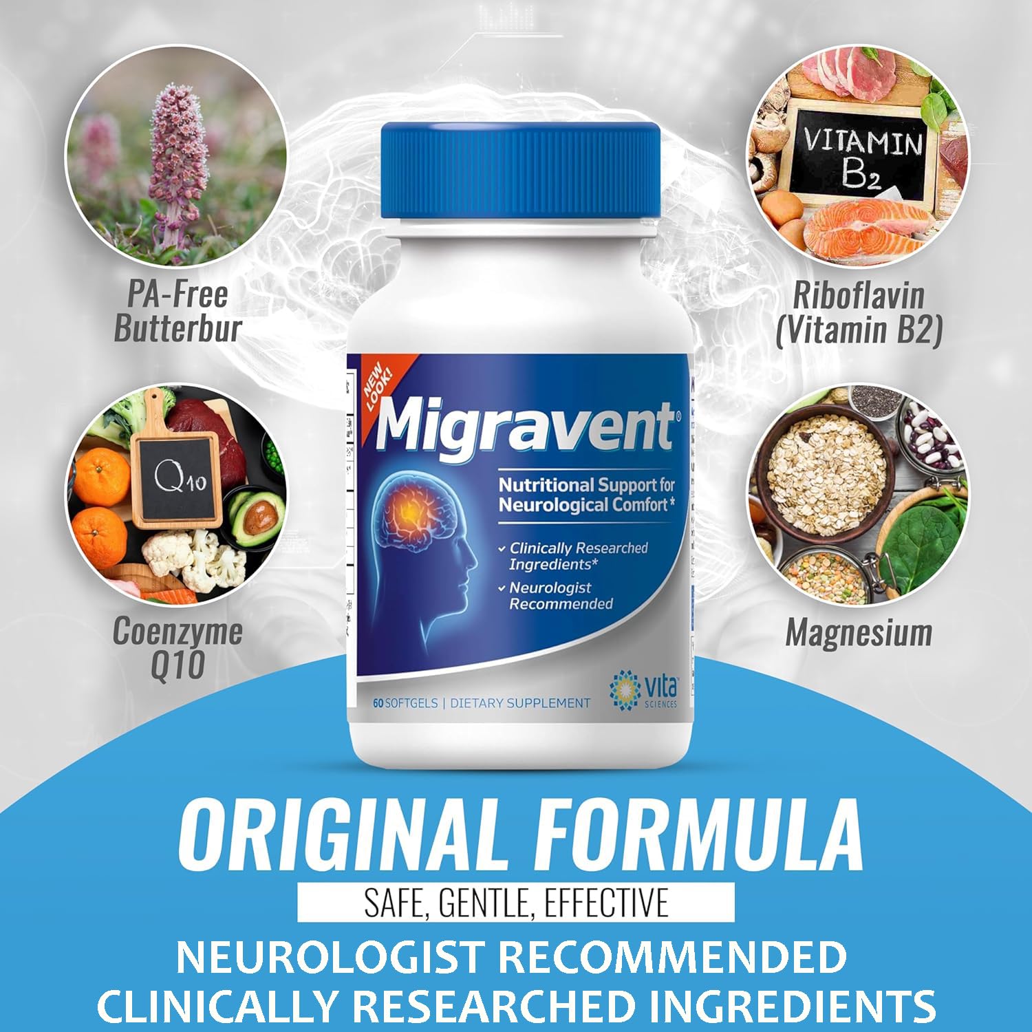 Vita Sciences Migravent – Advanced Nutritional Formula with Magnesium, CoQ10, Vitamin B2, and Butterbur for Brain and Circulatory Wellness – 60 Capsules Vita SciencesBuy Supplements Australia