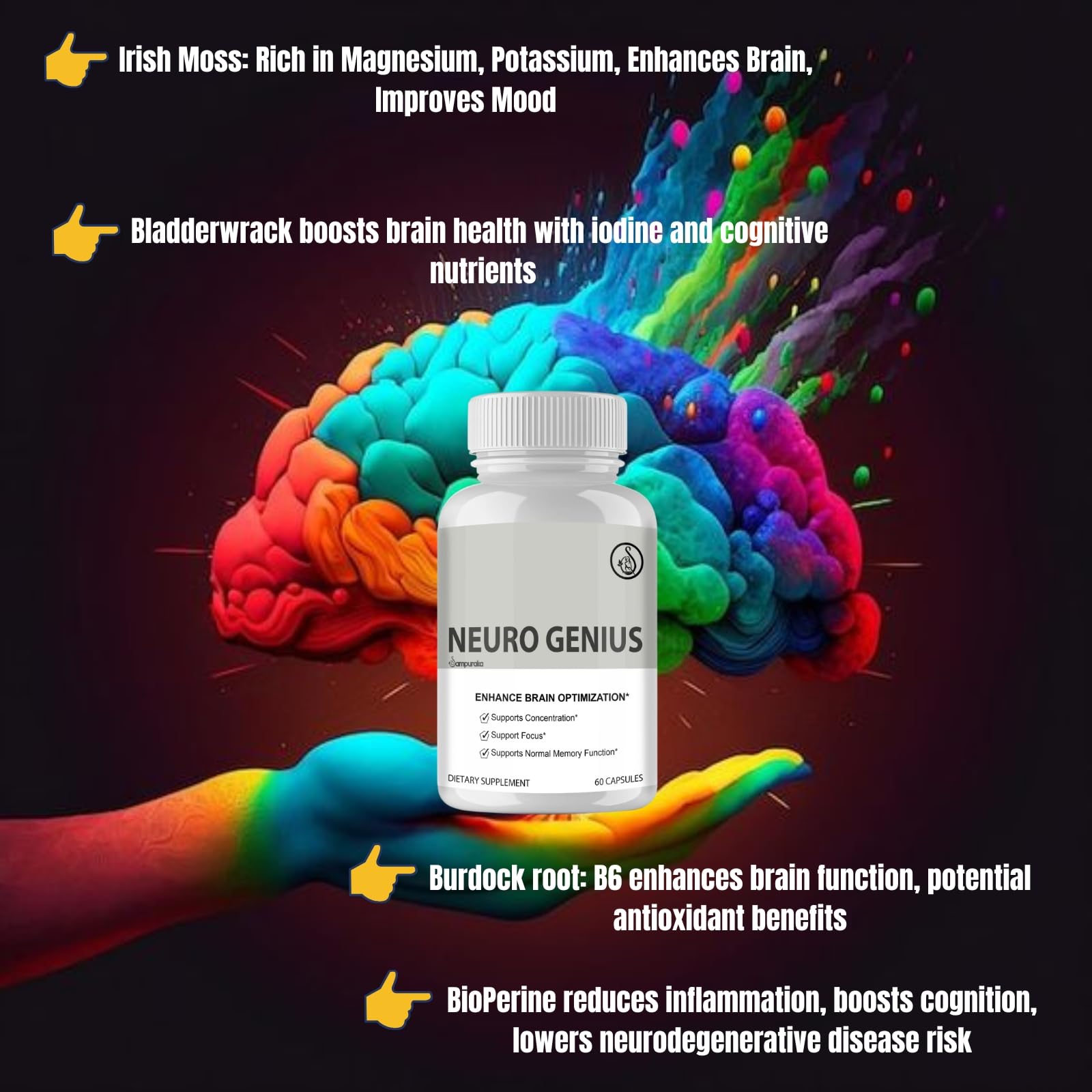 Neuro Genius Advanced Cognitive Support Supplement to uplock Brain Potential SampurakaBuy Supplements Australia