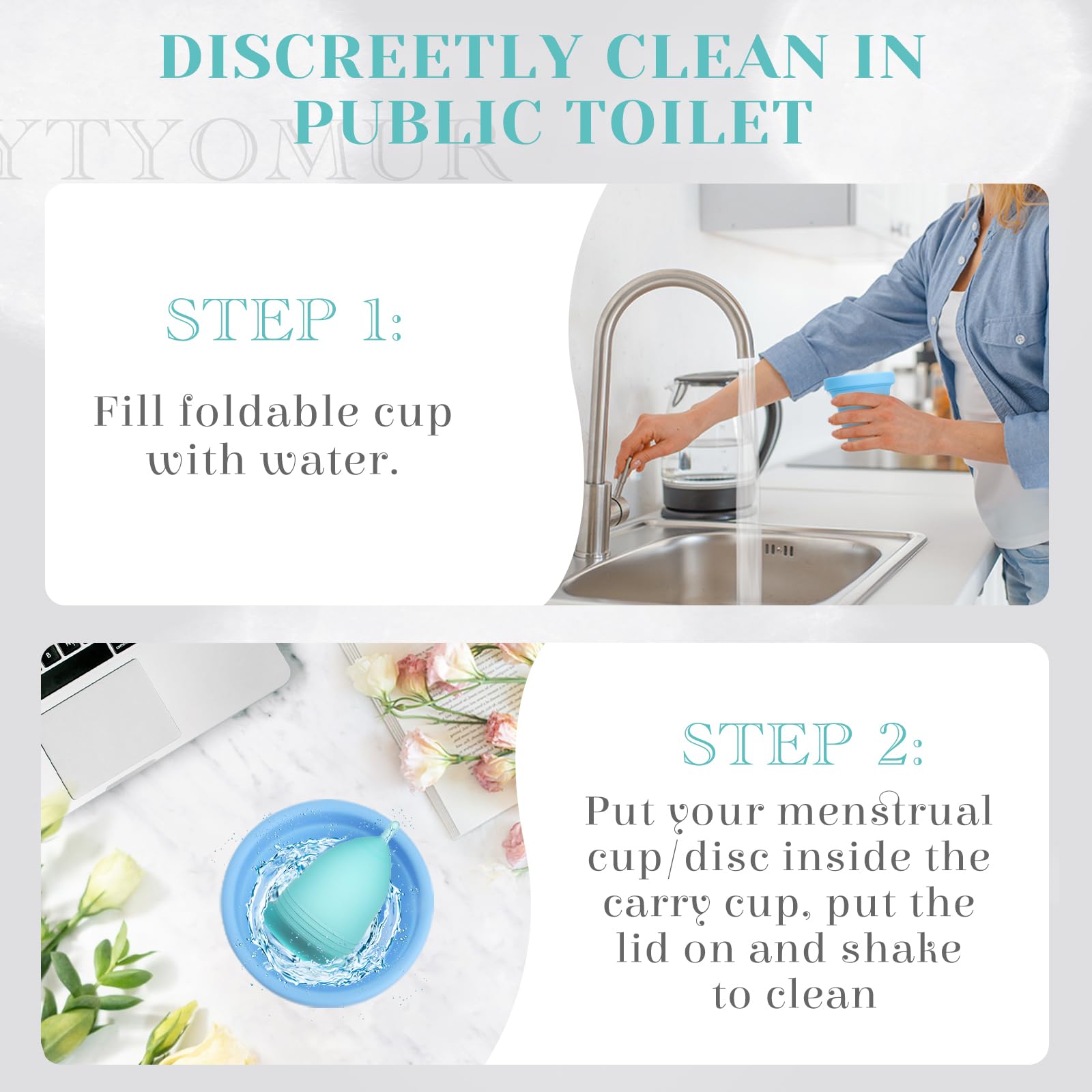 YTYOMUR Menstrual Cup Set, 2 Soft Period Cup Come with Collapsible Cleaner Cup YTYOMURBuy Supplements Australia