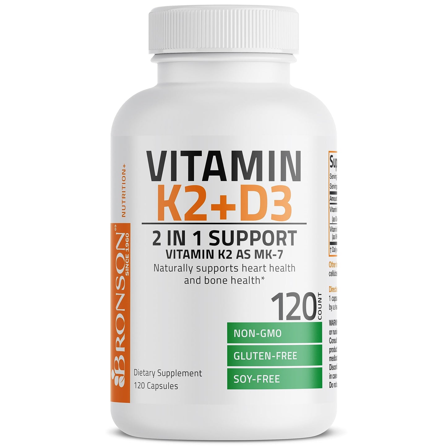 Bronson Vitamin K2 (MK7) with D3 Supplement Non-GMO Formula 5000 IU Vitamin BronsonBuy Supplements Australia