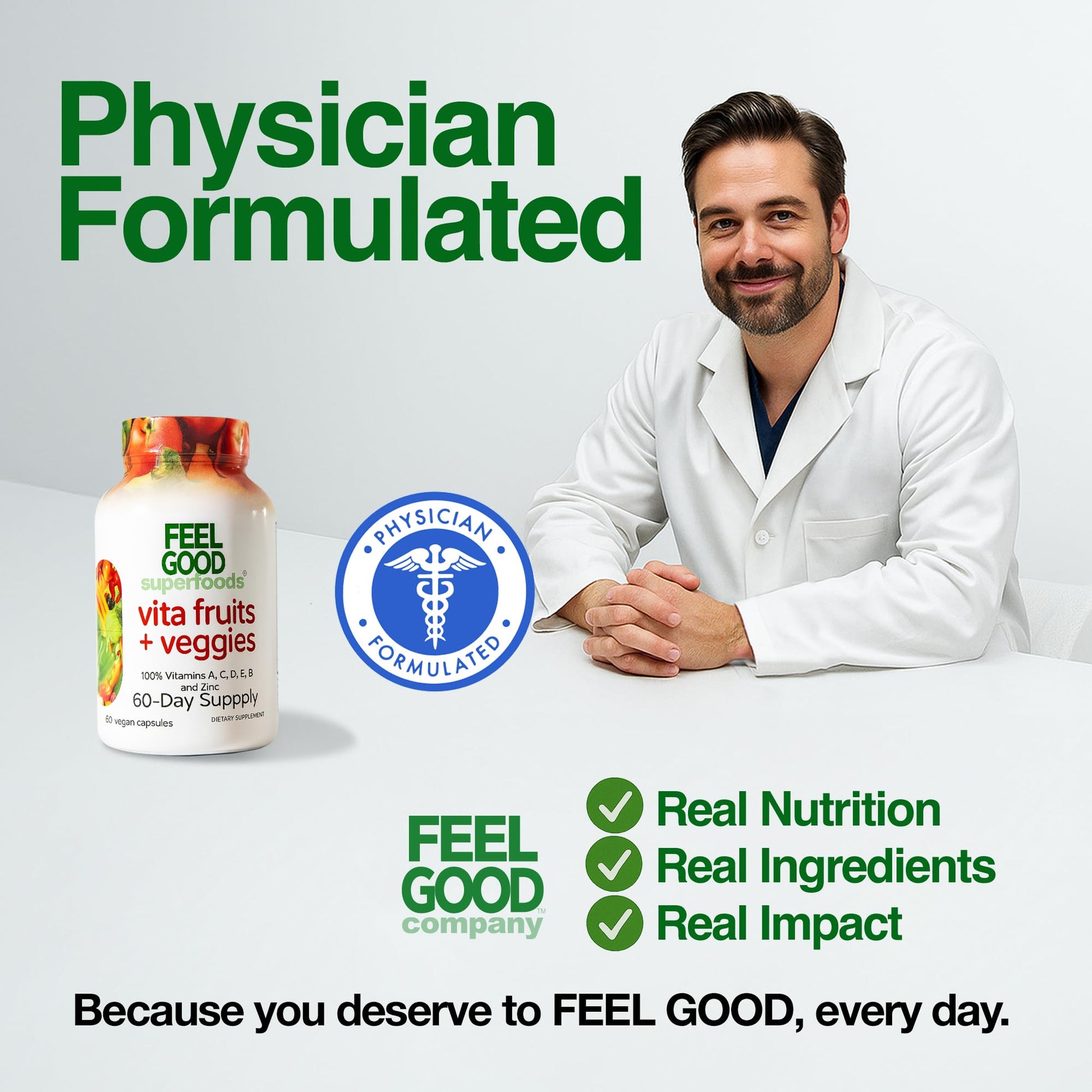 FeelGood Superfoods 1000mg Immune Support Capsules Made with 25 Organic Fruits and Vegetables, Strong Immunity Boosters with Vitamins A, C, D3, and Zinc, 60 Count FeelGood SuperfoodsBuy Supplements Australia
