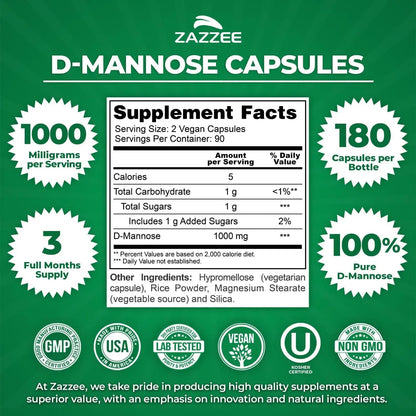 Zazzee Urinary Tract Cleanse & Detox Bundle | USDA Organic Dandelion Root Extract Capsules Plus D-Mannose 1000mg Capsules for UT & Bladder Cleansing ZazzeeBuy Supplements Australia